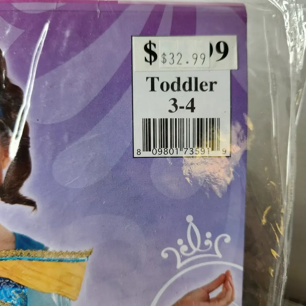 Disney Princess Jasmine costume Toddler 3-4 New